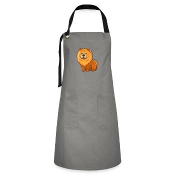 Stoic Chow Chow Guarding Territory - Artisan Apron - grey/black - Front - Zoe (177cm)