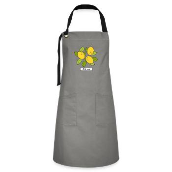 Citrons - Kontrastschürze - Grau/Schwarz - Vorne - Zoe (177cm)