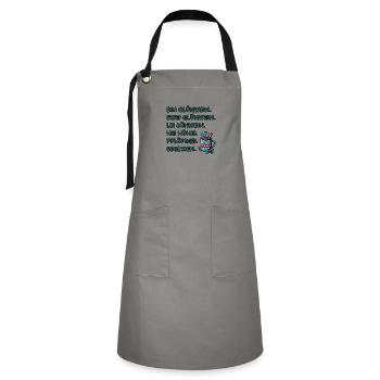 Cadeau de vin chaud drôle pour les marchés de Noël - Tablier contrasté - gris/noir - Devant - Zoe (177cm)