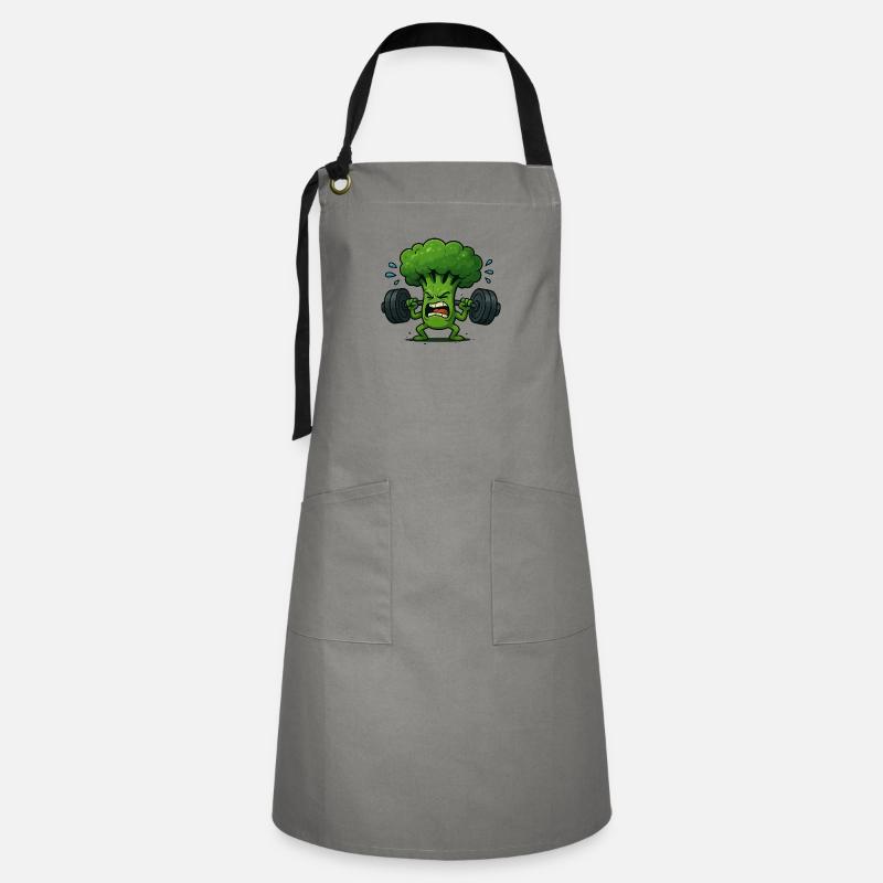 Brocoli - Tablier contrasté - gris/noir