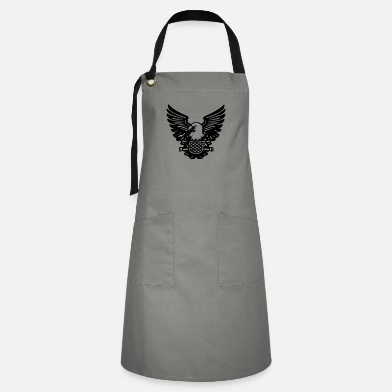 flying eagle opening its wings - Artisan Apron - grey/black