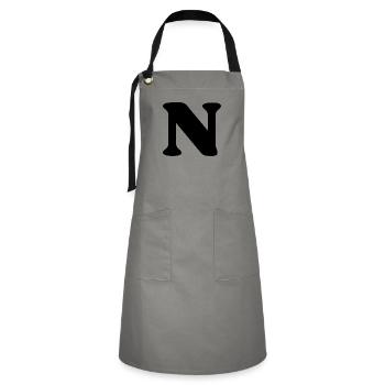 Lettre n - Tablier contrasté - gris/noir - Devant - Zoe (177cm)