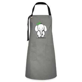 Elephant smile - Kontrastschürze - Grau/Schwarz - Vorne - Zoe (177cm)