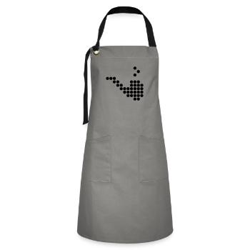 pipe dots - Kontrastschürze - Grau/Schwarz - Vorne - Zoe (177cm)