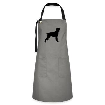 süsser hund - Kontrastschürze - Grau/Schwarz - Vorne - Zoe (177cm)
