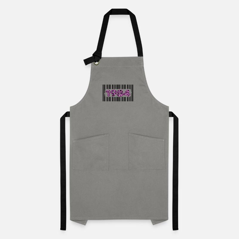 Birthday 1984 Anniversary Barcode Pink Leopard Artisan Apron