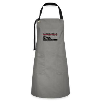 Ostthüringen Merch - Hauptsache Jena - Kontrastschürze - Grau/Schwarz - Vorne - Zoe (177cm)