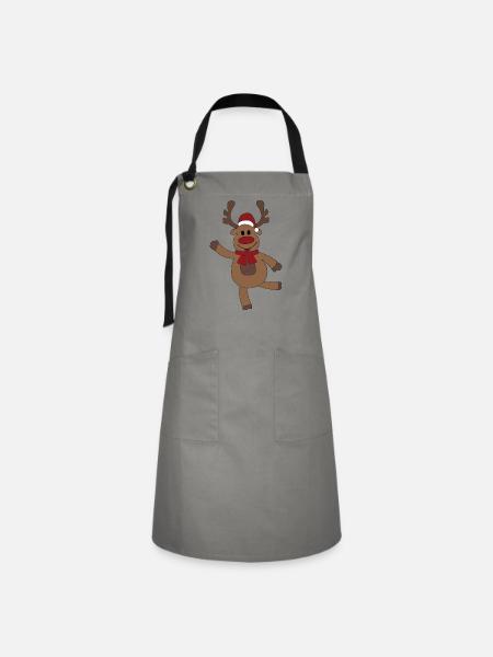 Weihnachten - Kontrastschürze - Grau/Schwarz
