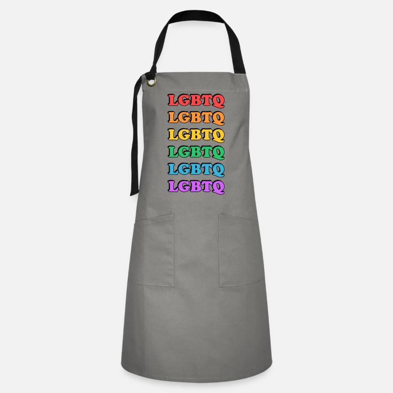 Rainbow LGBTQ - Tablier contrasté - gris/noir