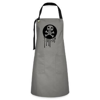 graffiti gouttes cercle pirat logo rame volant - Tablier contrasté - gris/noir - Devant - Zoe (177cm)