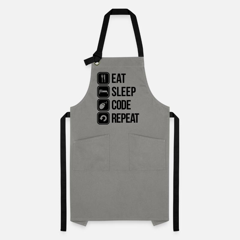 eat sleep code Tablier contrasté