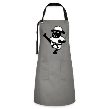Karate Sheep - Artisan Apron - grey/black - Front - Zoe (177cm)