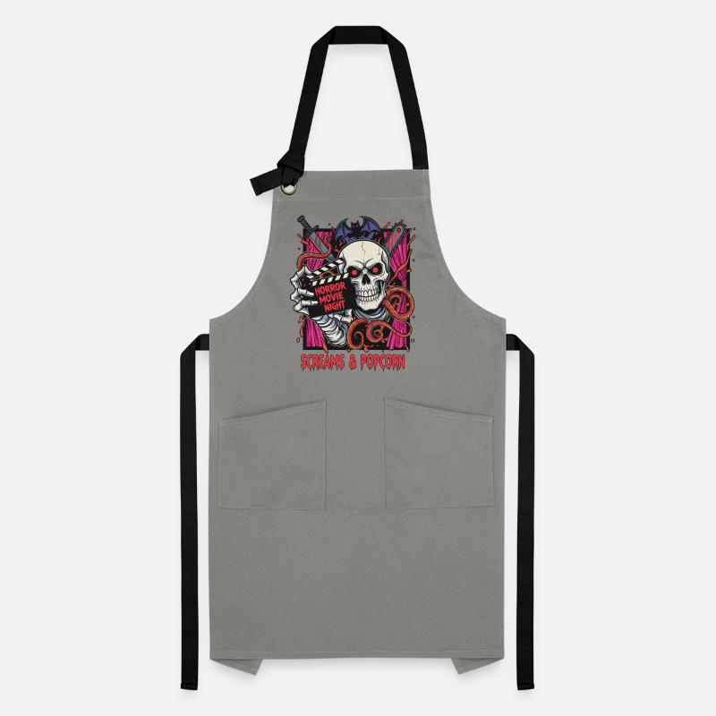 Horror Night Skull Popcorn Artisan Apron