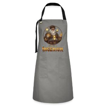Ingenium Léonardo: Sorcier Steampunk - Tablier contrasté - gris/noir - Devant - Zoe (177cm)