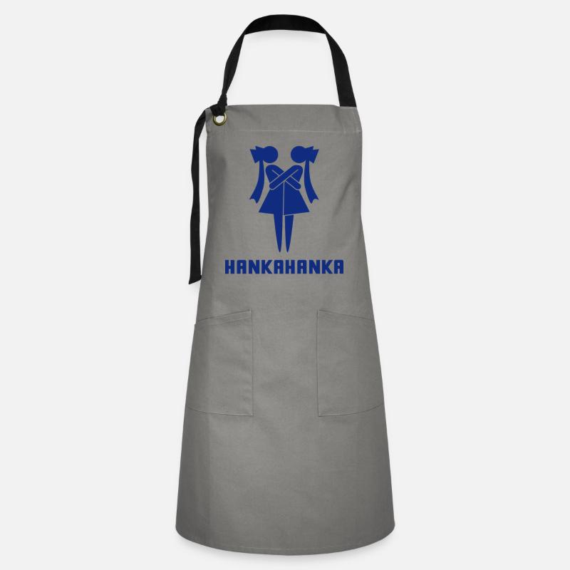 HANKAHANKA - Kontrastschürze - Grau/Schwarz