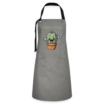 Cuddly Cactus: Cute, warm and prickly - Artisan Apron - grey/black - Front - Zoe (177cm)