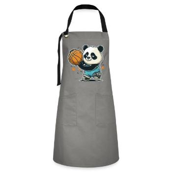 Cerceaux avec un panda - Tablier contrasté - gris/noir - Devant - Zoe (177cm)