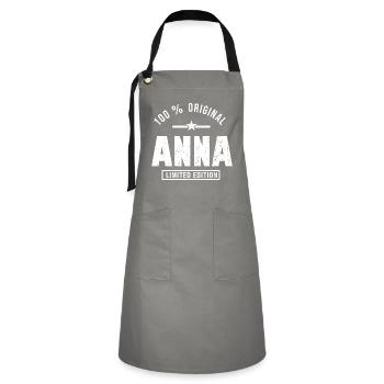 Anna Anna - Kontrastschürze - Grau/Schwarz - Vorne - Zoe (177cm)