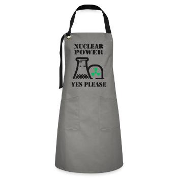 Nuclear Power, Yes Please, Nuclear Energy - Artisan Apron - grey/black - Front - Zoe (177cm)