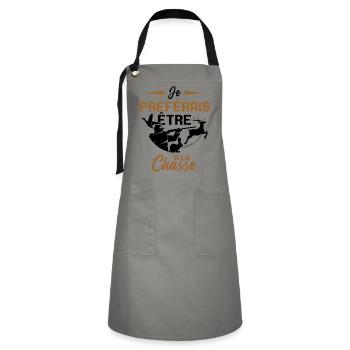 Funny idea of hunting gift for a hunter - Artisan Apron - grey/black - Front - Zoe (177cm)