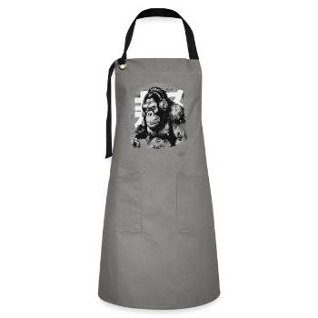 Funky Casque de musique Chimpanzee Monkey - Tablier contrasté - gris/noir - Devant - Zoe (177cm)
