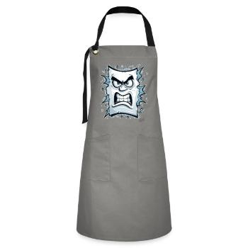 Angry face made of paper - Artisan Apron - grey/black - Front - Zoe (177cm)