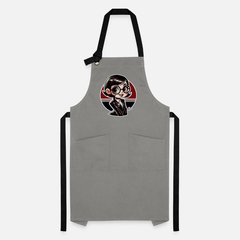 Chibi-cute nerdy retro book lover Artisan Apron