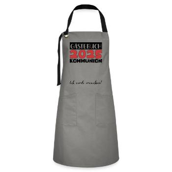 Communion 2025 Guest Book Gift Girls Boys - Artisan Apron - grey/black - Front - Zoe (177cm)