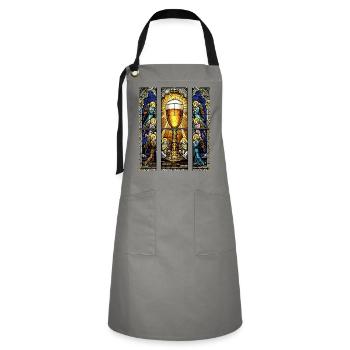 Churches Window Beer Men's Day Ascension Day - Artisan Apron - grey/black - Front - Zoe (177cm)
