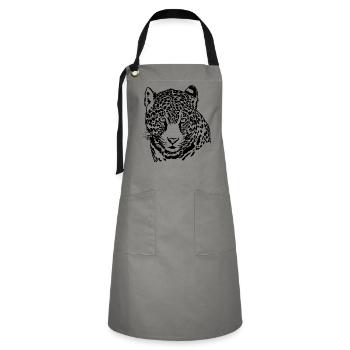 Jaguar Face Graphique Cool Big Cat Wild Animal Lover - Tablier contrasté - gris/noir - Devant - Zoe (177cm)