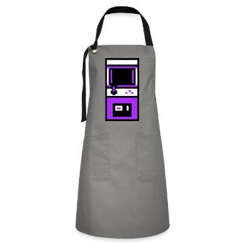 Nostalgic Arcade Automat Gamer - Artisan Apron - grey/black - Front - Zoe (177cm)