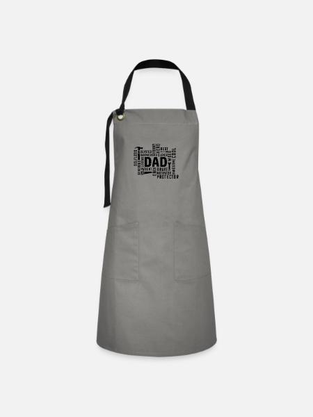 Papa - Kontrastschürze - Grau/Schwarz