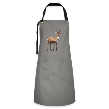 Hirsch Tier - Kontrastschürze - Grau/Schwarz - Vorne - Zoe (177cm)