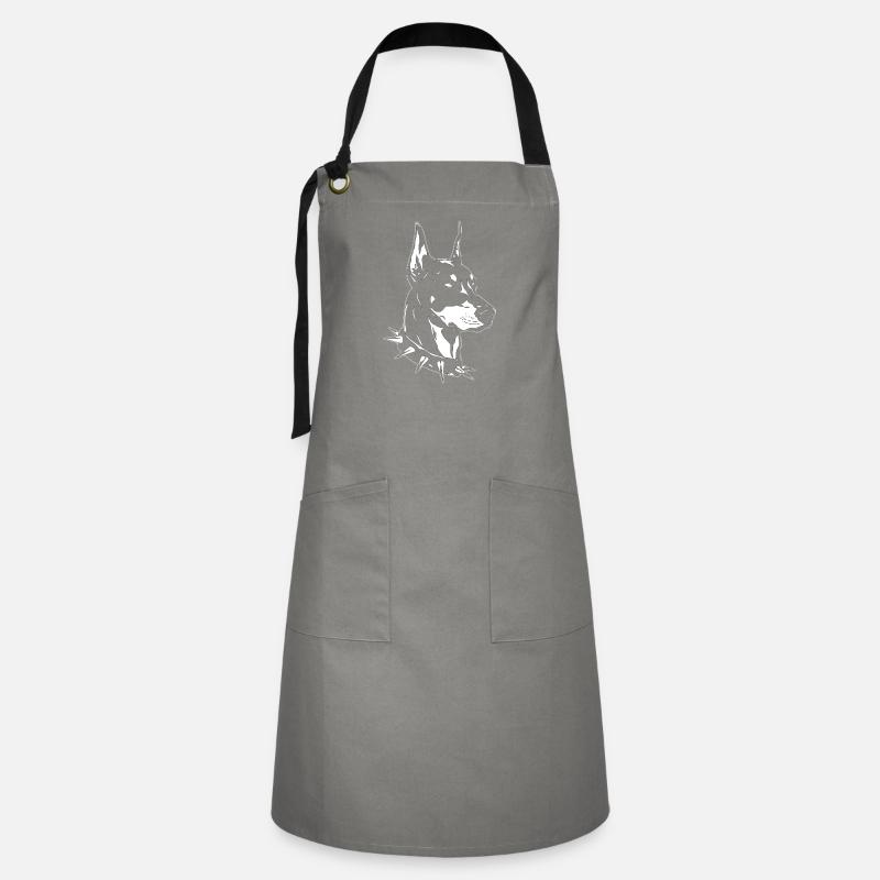Doberman - Artisan Apron - grey/black