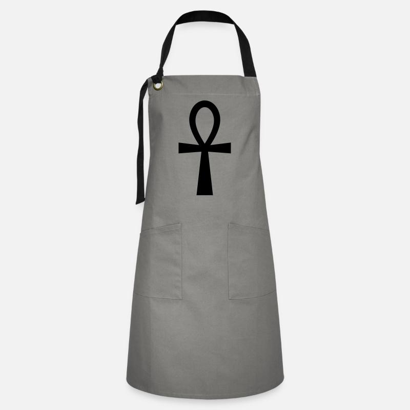 Ankh Symbol (Vector) - Artisan Apron - grey/black