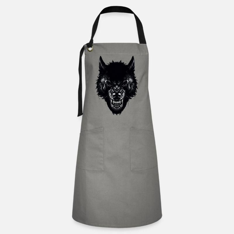 wolf - Artisan Apron - grey/black