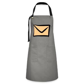 Brief / Briefumschlag Symbol. Post / E-Mail. - Kontrastschürze - Grau/Schwarz - Vorne - Zoe (177cm)