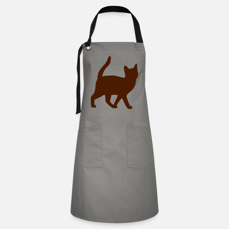 cat - Artisan Apron - grey/black
