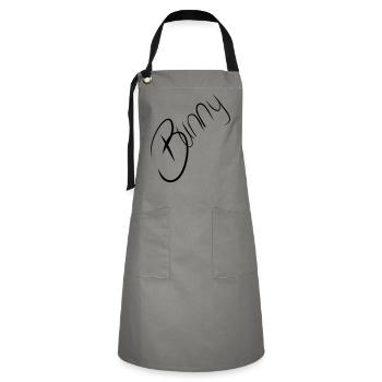 Hase auf Englisch erotisch Häschen Sexy Schriftzug - Kontrastschürze - Grau/Schwarz - Vorne - Zoe (177cm)