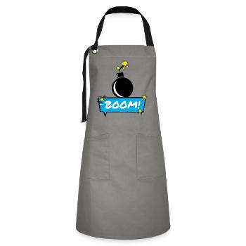 Boom Bomb - Artisan Apron - grey/black - Front - Zoe (177cm)