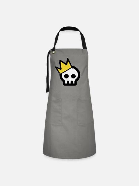Skull King - Artisan Apron - grey/black