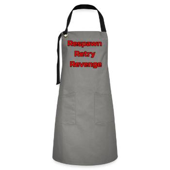 Respawn Retry Revenge - Artisan Apron - grey/black - Front - Zoe (177cm)