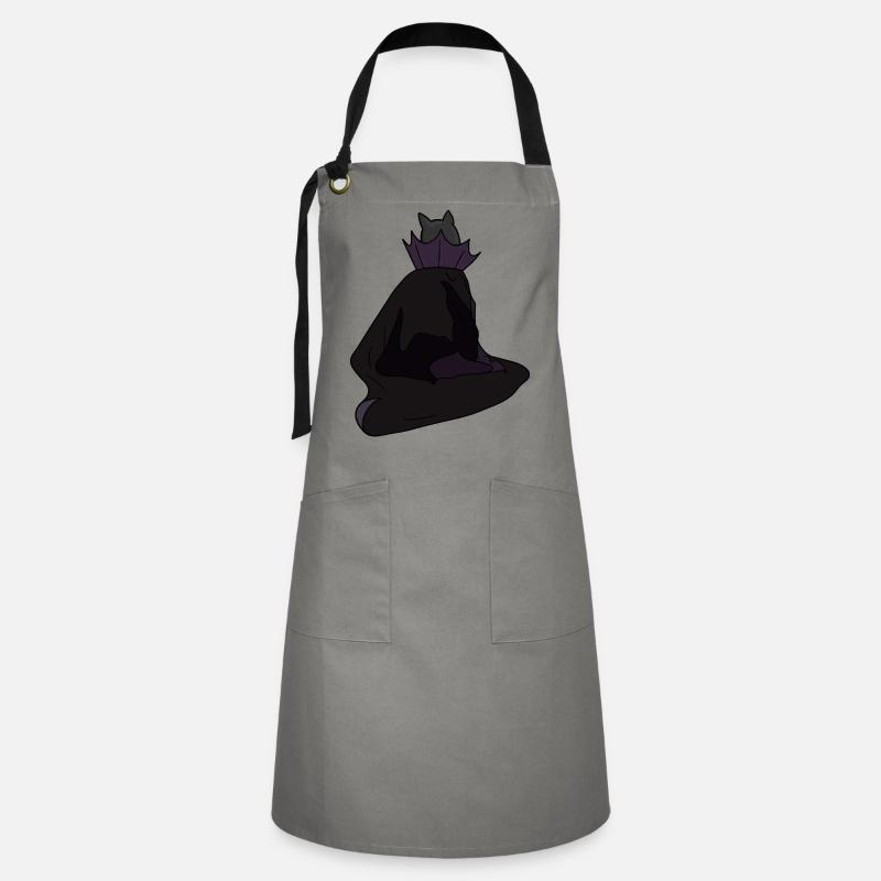 Skyggedronning i fløjlskappe - Kontrastforklæde - grå/sort