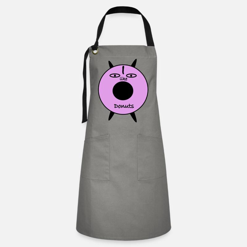 Purple Donut Face Graphic Tee - Artisan Apron - grey/black