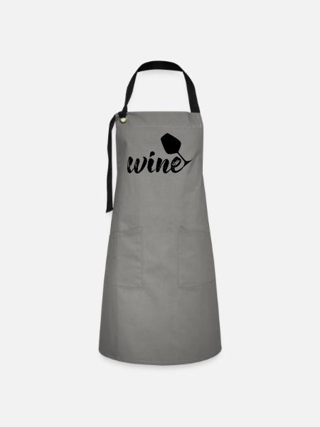 Wein - Kontrastschürze - Grau/Schwarz