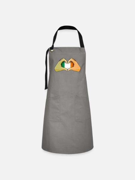 Irland - Kontrastschürze - Grau/Schwarz