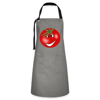Funny Tomato - Artisan Apron - grey/black - Front - Zoe (177cm)
