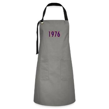 Year 1976 Neon Style - Artisan Apron - grey/black - Front - Zoe (177cm)
