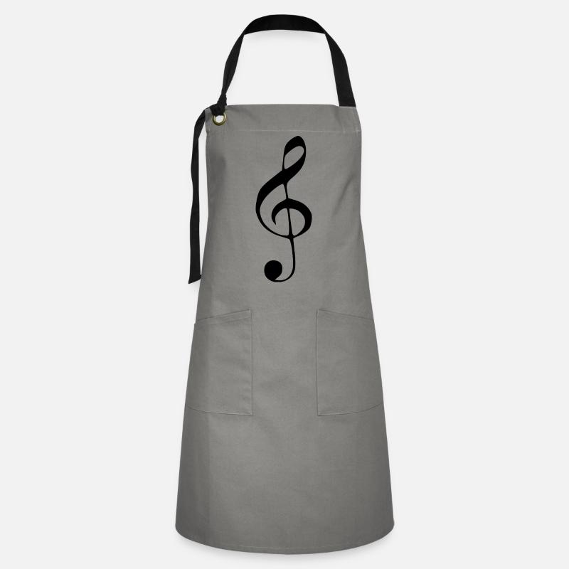 Music clef Note Musical note black - Artisan Apron - grey/black