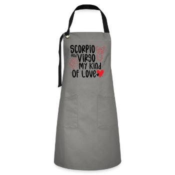 Scorpio And Virgo My Kind Of Love - Astrologie - Tablier contrasté - gris/noir - Devant - Zoe (177cm)